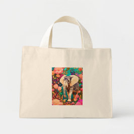 Bolsa Tote Mini Éléphant-zèbre graphique