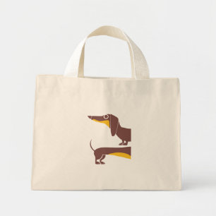 Bolsa Tote Mini Engraçado e fofo dachshund para os pais de cães lo