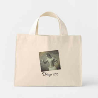 Bolsa Tote Mini Estilo Retro Personalizado com Ano e Texto Persona