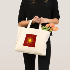 Bolsa Tote Mini Estrela Amarela Brilhante Marca o Natal Vermelho