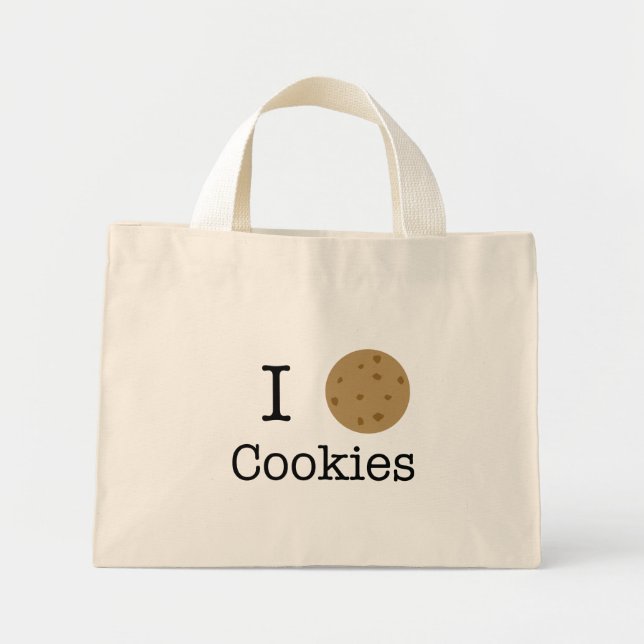 Bolsa Tote Mini Eu adoro biscoitos (Frente)