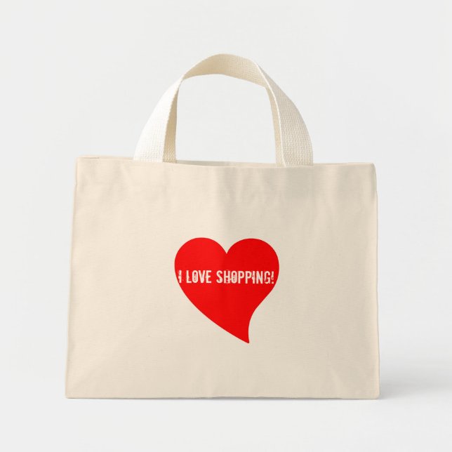 Bolsa Tote Mini Eu Adoro Comprar! Saco Floral (Frente)