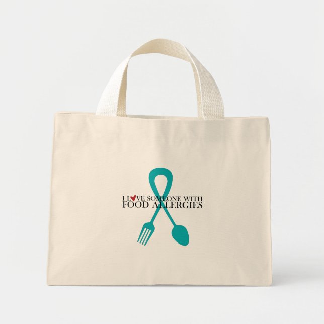 Bolsa Tote Mini Eu Amo Alguém Com Alergias Comida (Frente)