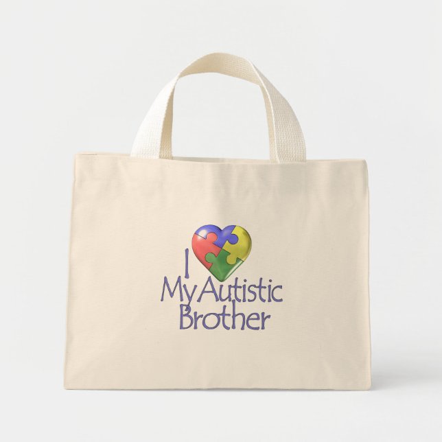 Bolsa Tote Mini Eu Amo Meu Irmão Autista (Frente)