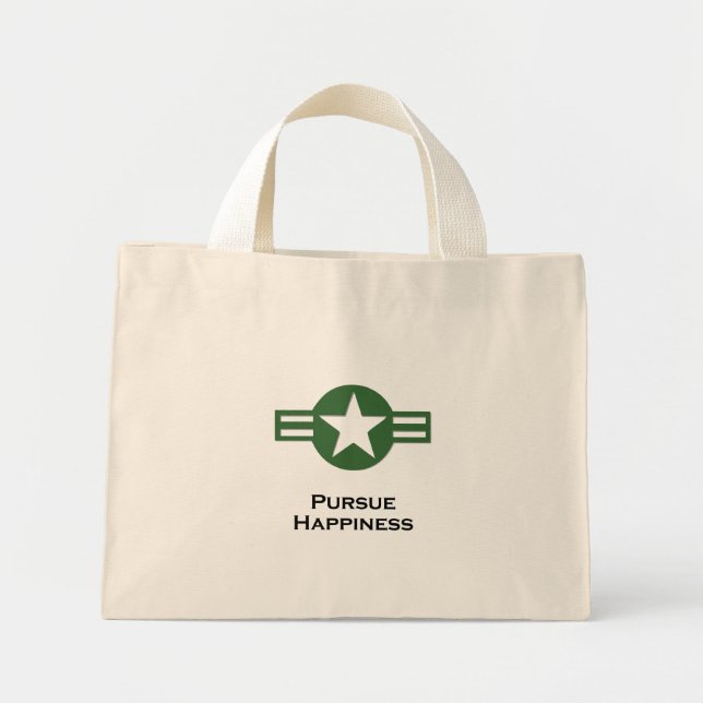 Bolsa Tote Mini EUA buscam o verde da felicidade (Frente)