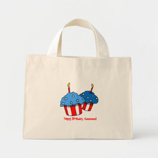Bolsa Tote Mini EUA-Um Aniversário de Cupcake Americano