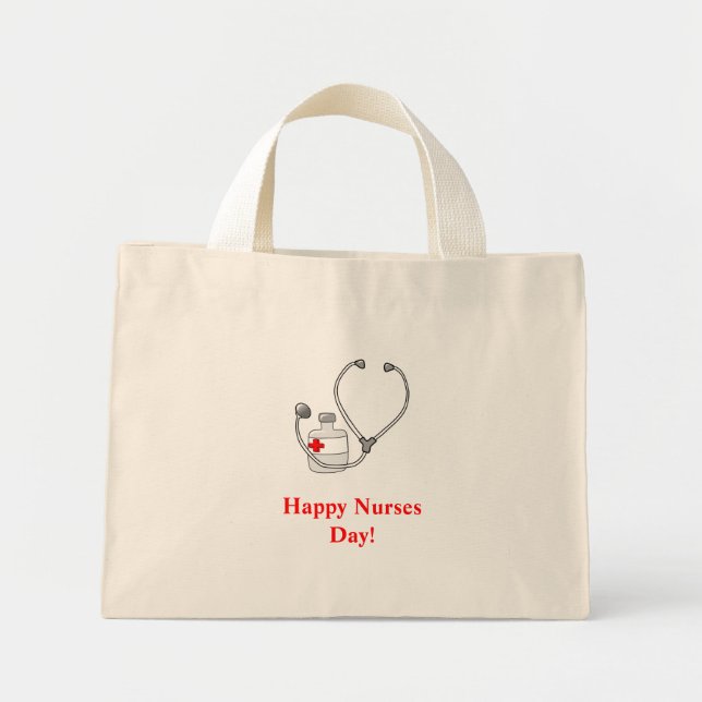 Bolsa Tote Mini Feliz Dia das Enfermeiras! (Frente)