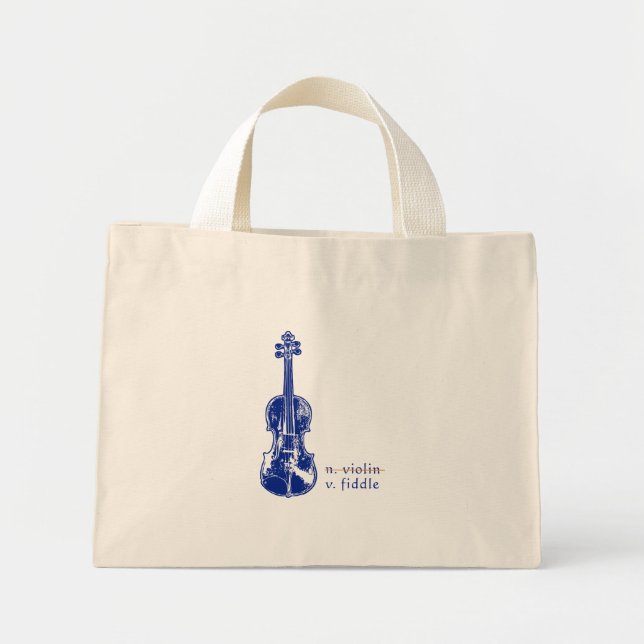 Bolsa Tote Mini Fiddle Not Violin Bluegrass Country Music Gift (Frente)
