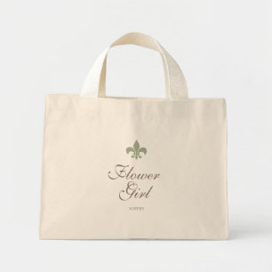 Bolsa Tote Mini Fleur de Lis Flower Girl é verde