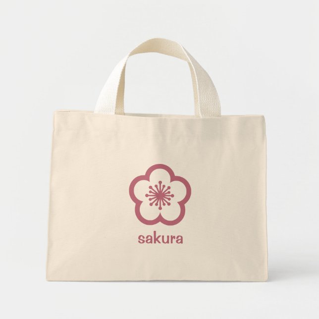 Bolsa Tote Mini Flor de Cerejeira Rosa Sakura (Frente)