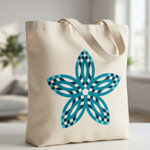 Flor de Estrela Geométrica Azul Teal Moderna Perso