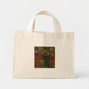 Bolsa Tote Mini flores em vaso azul