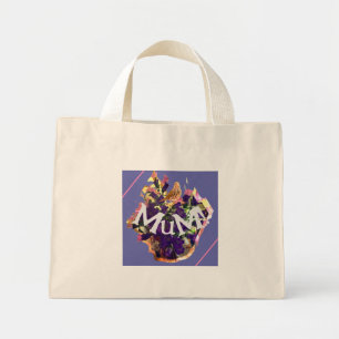 Bolsa Tote Mini Flores roxas e aves