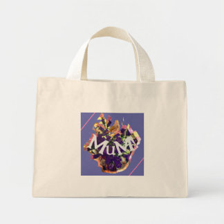 Bolsa Tote Mini Flores roxas e aves