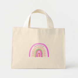 Bolsa Tote Mini Folk Art Rainbow 'Happiness is Homemade'