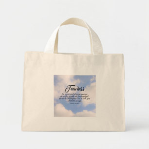 Bolsa Tote Mini Foto de Blue Sky Não tenha medo de Bíblia de nome 