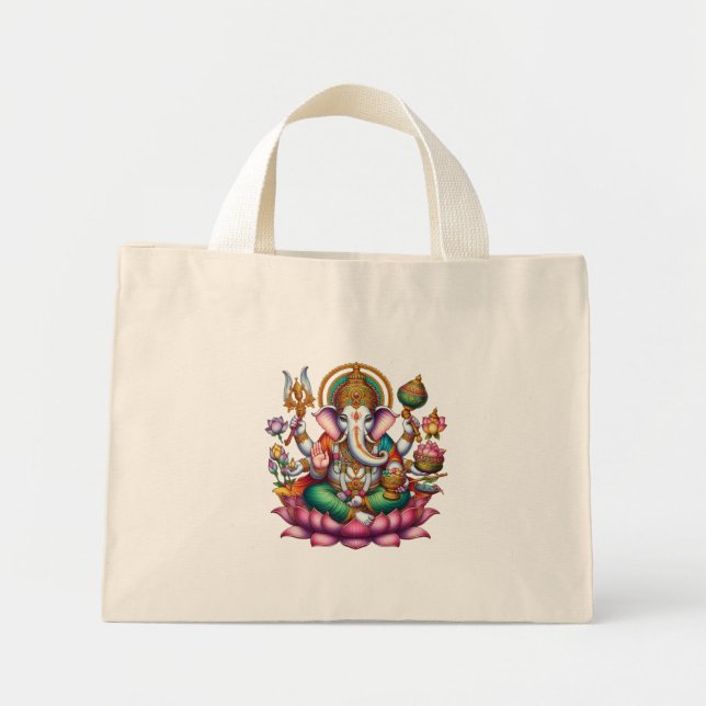 Bolsa Tote Mini Ganesha Deus da Fortuna (Frente)