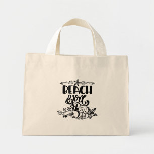 Bolsa Tote Mini Garota da Praia Estrela do Mar Vida Oceânica