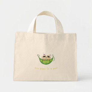 Bolsa Tote Mini Gêmeas - Duas Ervilhas num Pod