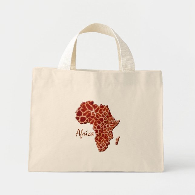 Bolsa Tote Mini Girafa - Mapa de África Tote Bag (Frente)