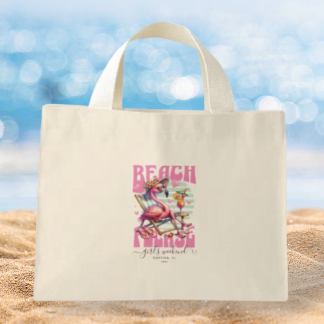 Bolsa Tote Mini Girls Weekend Pink Retro Flamingo (Criador carregado)