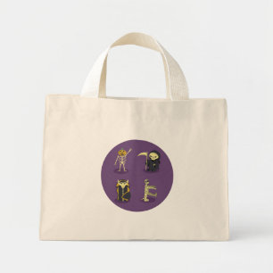 Bolsa Tote Mini Halloween Skeleton Dracula Mummy Grim Reaper