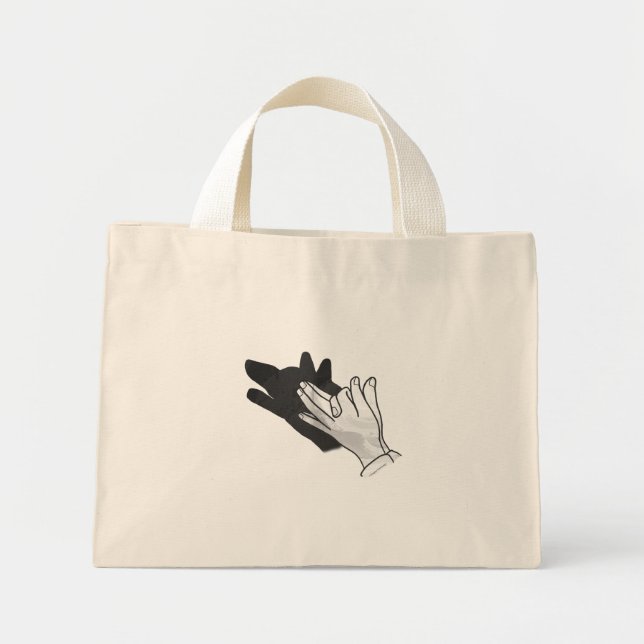 Bolsa Tote Mini Hand Silhouette Wolf (Frente)