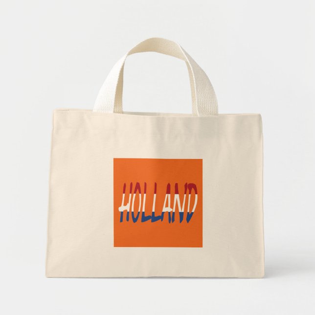 Bolsa Tote Mini Holanda sobrado na Holanda Flag em ou ttcn (Frente)
