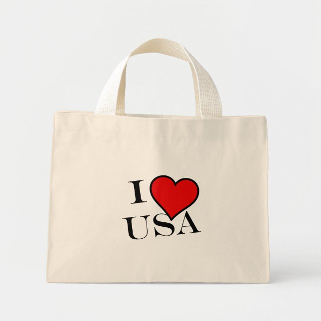 Bolsa Tote Mini I Heart USA bk ttcnt (Frente)