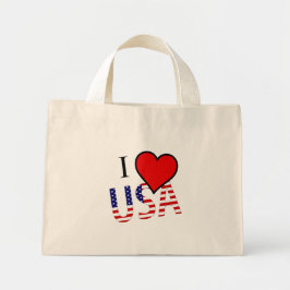 Bolsa Tote Mini I Heart USA overlay ttcnt