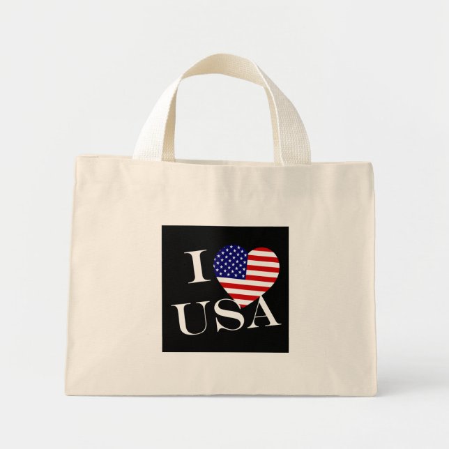 Bolsa Tote Mini I Heartflag USA wt ttcnt (Frente)