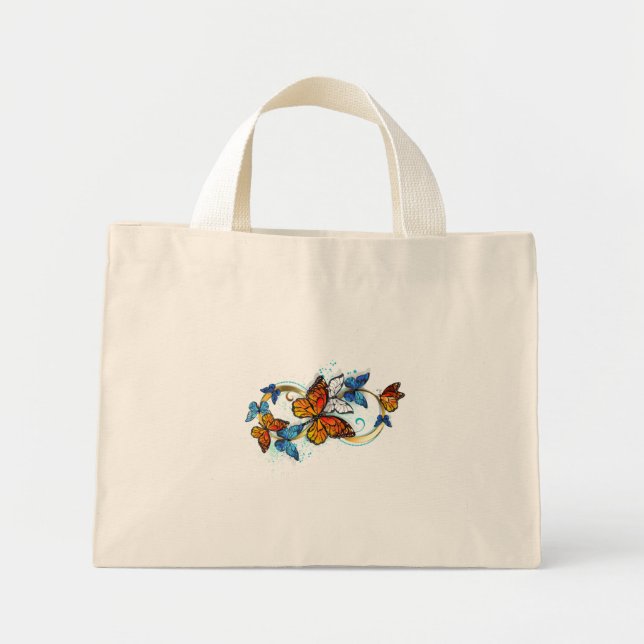 Bolsa Tote Mini Infinidade de Borboletas Monarca (Frente)