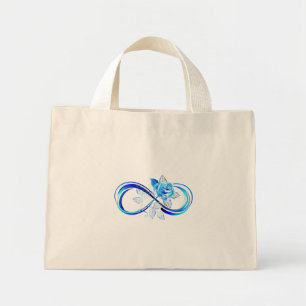 Bolsa Tote Mini Infinito brilhante com rosa azul