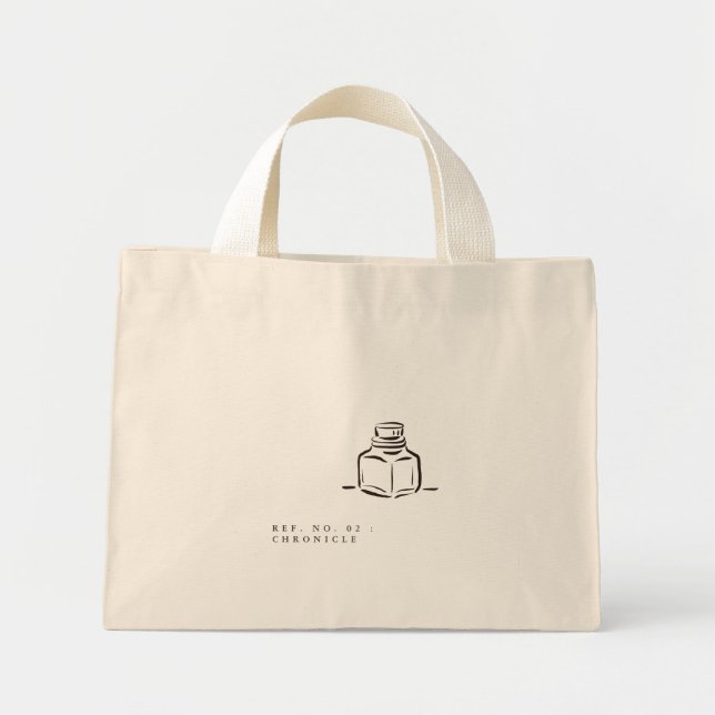 Bolsa Tote Mini Ink Pot- Minimalist Book Lover- Tote Bag (Frente)
