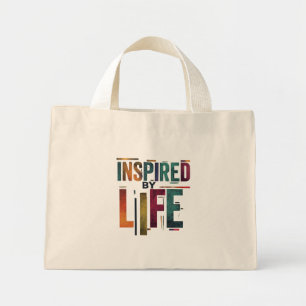Bolsa Tote Mini Inspirado pela vida - Saco de Tote Pequeno
