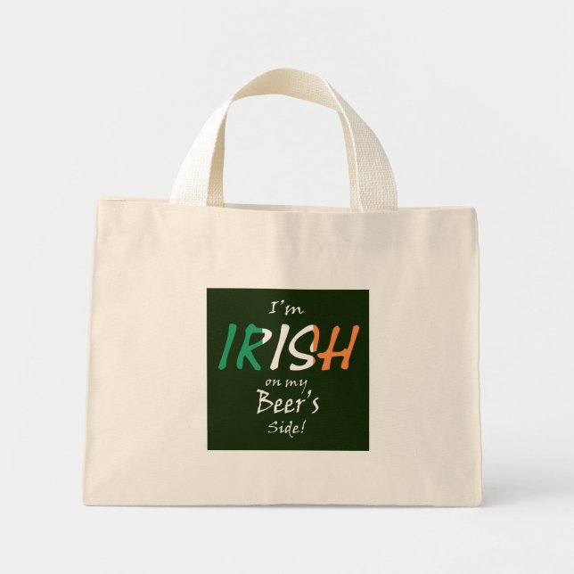 Bolsa Tote Mini Irlandês no lado das minhas cervejas (Frente)