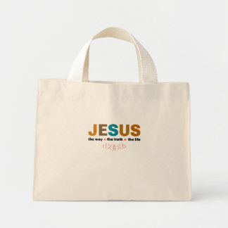 BOLSA TOTE MINI JESUS. O CAMINHO, A VERDADE, A VIDA.