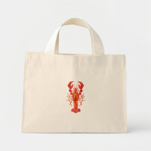 Bolsa Tote Mini Lagosta poligonal vermelha
