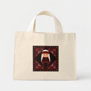 Bolsa Tote Mini Linda menina palestina Embroiderada tatreez vermel