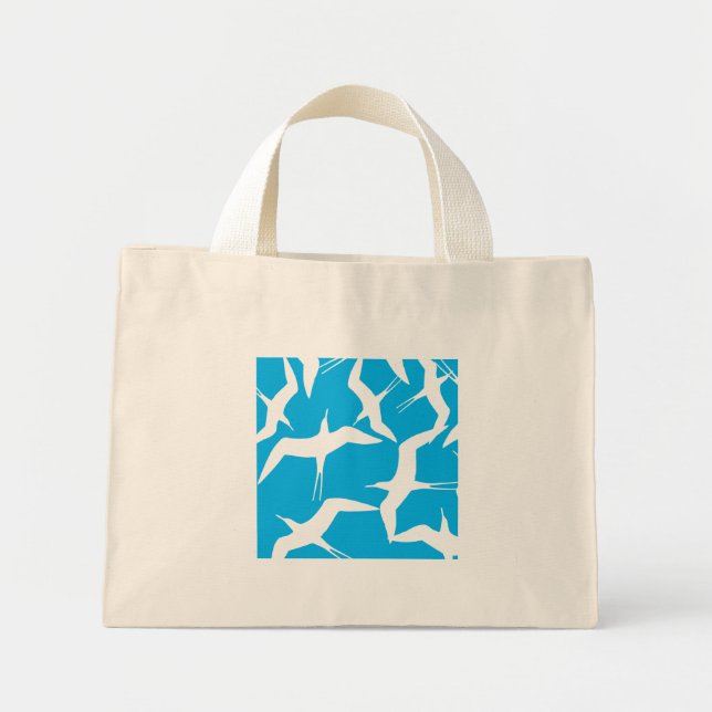 Bolsa Tote Mini Lindo Produto com Padrão de Pássaros Voadores (Frente)