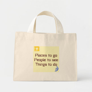 Bolsa Tote Mini Lugares para ir ao Pessoas para ver as coisas a fa