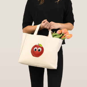 Bolsa Tote Mini Maçã, fruta vermelha com olhos maliciosos - Person