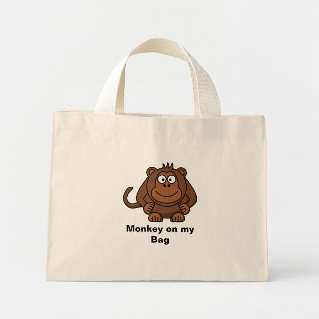 Bolsa Tote Mini Macaco em meu saco (Frente)