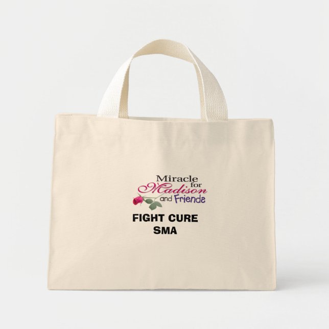 Bolsa Tote Mini madisonand amigos, LUTAR COM A CURA SMA (Frente)