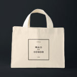 Bolsa Tote Mini Madrinha de casamento Mínima Chinesa de Preto e Br<br><div class="desc">Chic e mínimo francês, parisiense inspirado, preto monocromático e branco personalizado madrinha de casamento mini sacola. Um Saco de Tote pode ser uma maneira adorável de obrigado sua madrinha de casamento pelo seu amor e apoio no seu dia especial. Este saco de tota de Madrinha de casamento é perfeito para...</div>