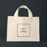 Bolsa Tote Mini Madrinha de casamento Mínima Chinesa de Preto e Br<br><div class="desc">Chic e mínimo francês, parisiense inspirado, preto monocromático e branco personalizado madrinha de casamento mini sacola. Um Saco de Tote pode ser uma maneira adorável de obrigado sua madrinha de casamento pelo seu amor e apoio no seu dia especial. Este saco de tota de Madrinha de casamento é perfeito para...</div>