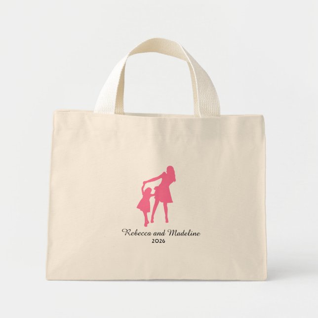 Bolsa Tote Mini Mãe e Filha com Ano (Frente)
