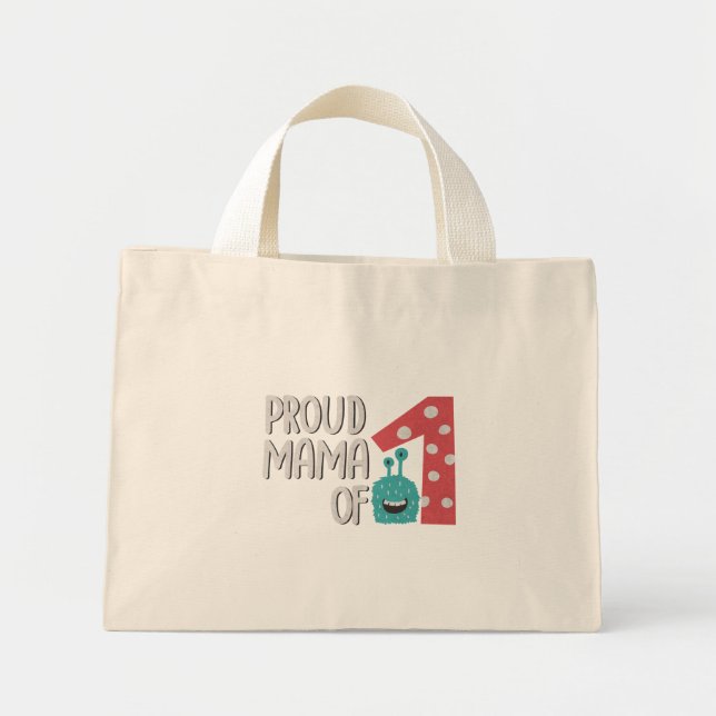 Bolsa Tote Mini Mãe Orgulhosa de Um (Frente)