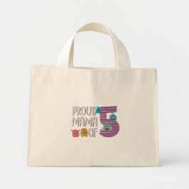 Bolsa Tote Mini Mãe Orgulhosa dos Cinco