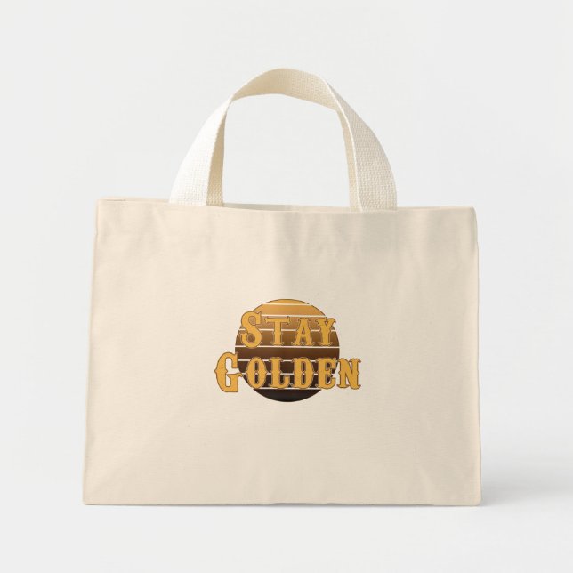 Bolsa Tote Mini Mantenha a vintagem do ouro (Frente)